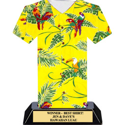Yellow Hawaiian Shirt Trophy - 7 inches