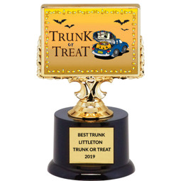 Halloween Trophy - Black Acrylic "Trunk or Treat" Trophy