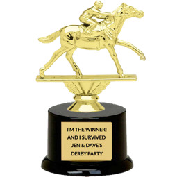 Gold Kentucky Derby Trophy - Race Horse Trophy - Jockey Trophy Figure Trophy