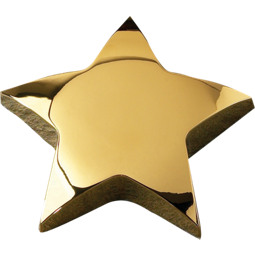 Gold Star Paperweight - Engraved Employee Award