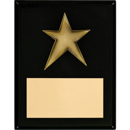 Black High Gloss Plaque with Star