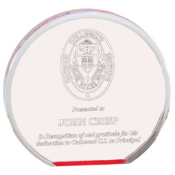 Round Red Reflective Clear Award