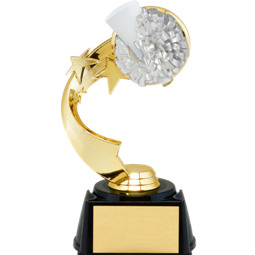 7" 3D Cheerleading Emblem Trophy with Star Riser