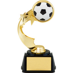Soccer Trophy - 3D Soccer Emblem Trophy with Star Riser