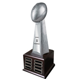 First Place Football Trophy with 8 Name Plates - 23 inches