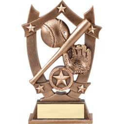Baseball Trophy - Gold Tone Resin Baseball Trophy