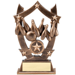 Bowling Trophy - Gold Tone Resin Bowling Award