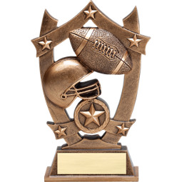 6 1/4" Antique Gold Tone Resin Football Trophy