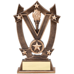 6 1/4" Antique Gold Tone Resin Victory Trophy