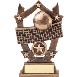 6 1/4" Antique Gold Tone Resin Volleyball Trophy