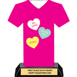 Valentine's Day Trophy - Conversation Hearts - Pink - 7 inches