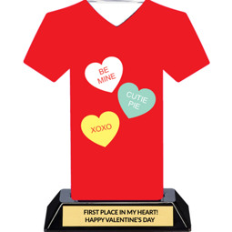 Valentine's Day Trophy - Conversation Hearts - Red - 7 inches