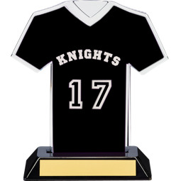 7" Black Team Name and Number Jersey Shirt Trophy