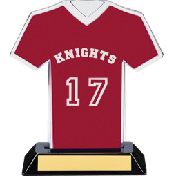 7" Maroon Team Name and Number Jersey Shirt Trophy