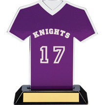 7" Purple Team Name and Number Jersey Shirt Trophy