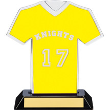 7" Yellow Team Name and Number Jersey Shirt Trophy