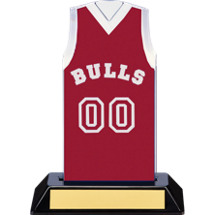 7 1/2" Maroon Team Name and Number Sleeveless Jersey Trophy