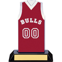 7 1/2" Maroon Team Name and Number Sleeveless Jersey Trophy