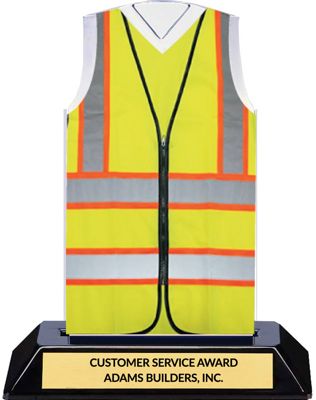 Safety Vest - Sleeveless Frontline Hero Trophy - 7 inches
