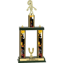 Zombie Halloween Trophy with Haunted House graphics - 1st Place Trophy