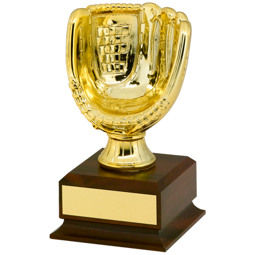 Baseball Glove Trophy - Gold Finish Mini Baseball Glove Trophy