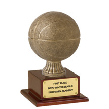 Basketball Trophy - Antique Gold Finish Basketball Trophy