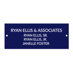 2 x 8" Air Force Blue Laminated Door/Name Plate with 2 Holes and Screws