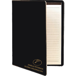 Custom Black Leatherette Portfolio with Notepad