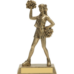 8" Female Cheer Gold-Tone Resin Trophy