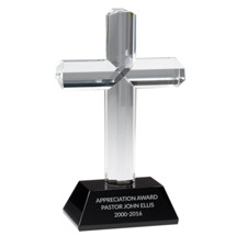 6 x 9" Crystal Cross Religious Award