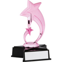 Pink Double Shooting Star Dance Trophy with Star Base