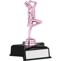 Dance Trophy - Pink Jazz-Tap Dance Trophy with Star Base
