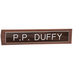 10 1/2 x 2" Name Placard with Brown Plate