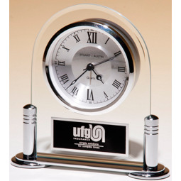 Modern Silver Clock - Engraved Clock
