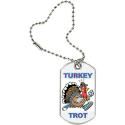 1 1/8 x 2" Turkey Trot Sports Tag with Key Chain