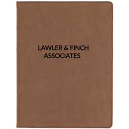 Custom Brown Leatherette Portfolio with Notepad