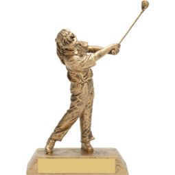 7 3/4" Gold Female Golf Resin Trophy