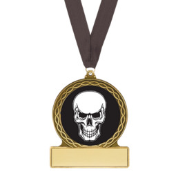 Halloween Medal - Skull Medal with Free Black Neck Ribbon