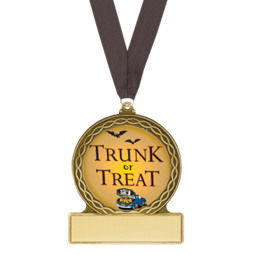 Halloween Medal - Trunk or Treat Halloween Medal with Free Black Neck Ribbon