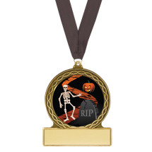 Halloween Medal - Haunted Halloween Medal with Free Neck Ribbon