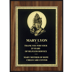 Large Religious Plaque with Prayer Image