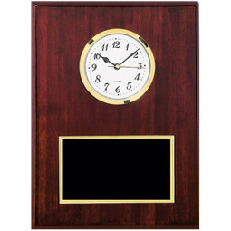 Traditional Plaque with Black Brass Plate & Quartz Clock