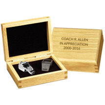 Silver Coach Whistle in Personalized Box