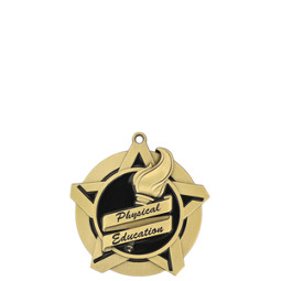Physical Education Academic Star Medal with Free Neck Ribbon