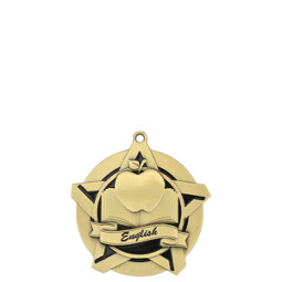 English Academic Star Medal with Free Neck Ribbon