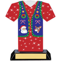 Christmas Sweater Trophy - Ugly Red  Christmas Sweater Award