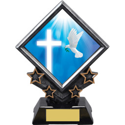 7" Religious Diamond Emblem Resin Award