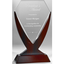 Cherry Finish Excellence Glass Award