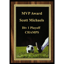 Soccer Plaque - Soccer Plaque with Soccer Ball Image