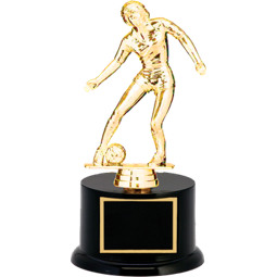 Soccer Trophy - Black Acrylic Trophy with Female Soccer Figure
